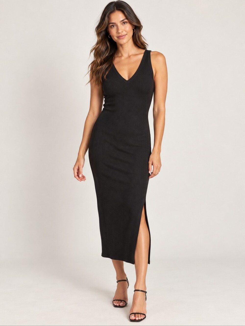 ❤️ HOUSE OF HARLOW 1960 RIBBED MIDI SHEATH BODYCON SLEEVELESS SWEATER DRESS, XS